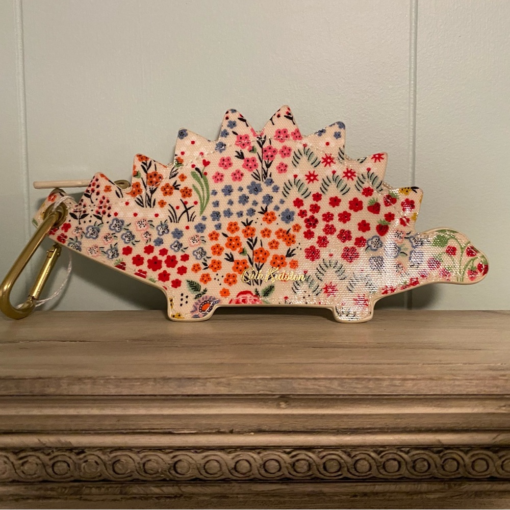 EUC Cath Kidston Floral Dinosaur Coin Purse Keychain